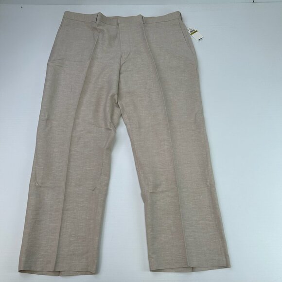 Cubavera Pant Men 44 Linen Blend Performance Khaki 44x29.5 Work Party Core Ne - Picture 1 of 16